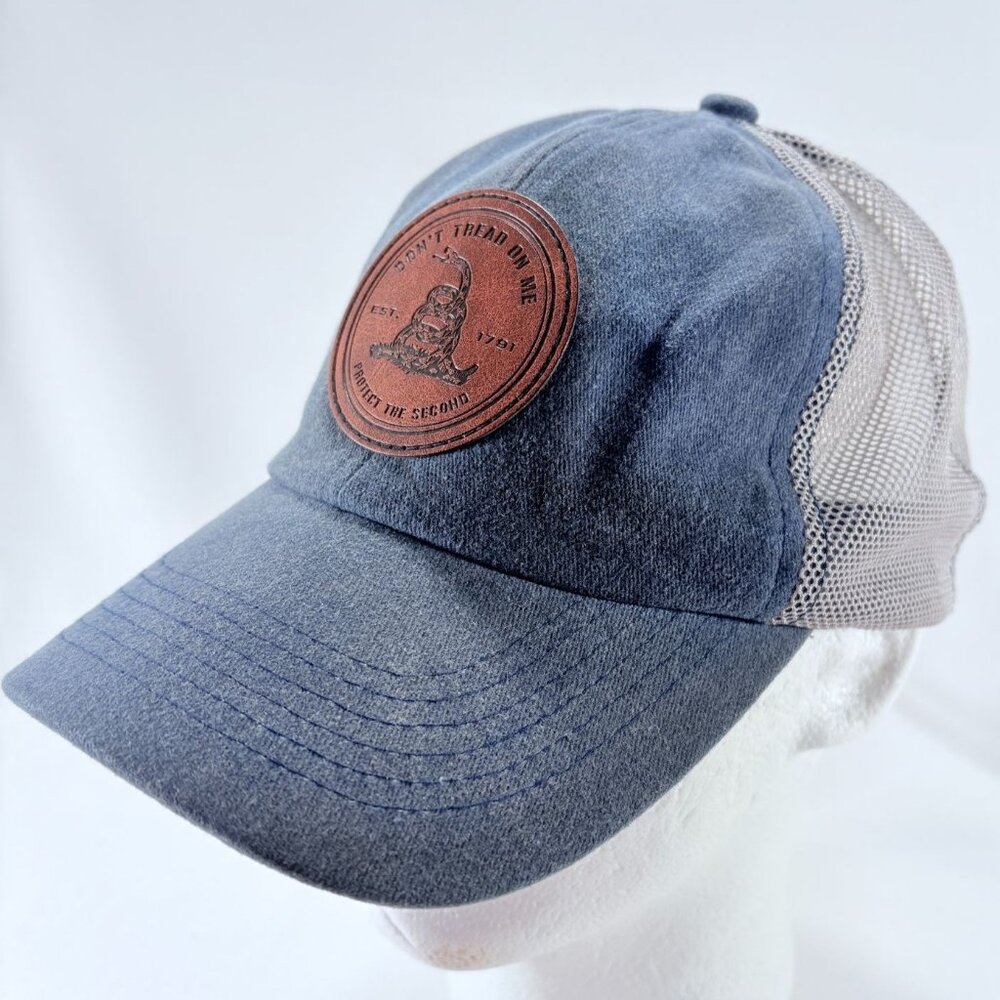 Don't Tread On Me Protect The Second Leather Patch Snapback Trucker Hat